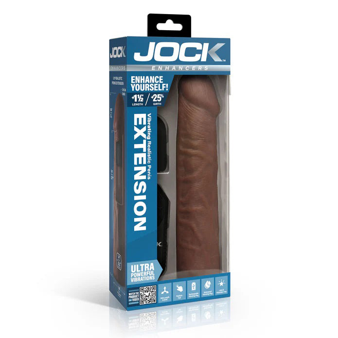Jock Vibrating Penis Extension with Remote - Dark