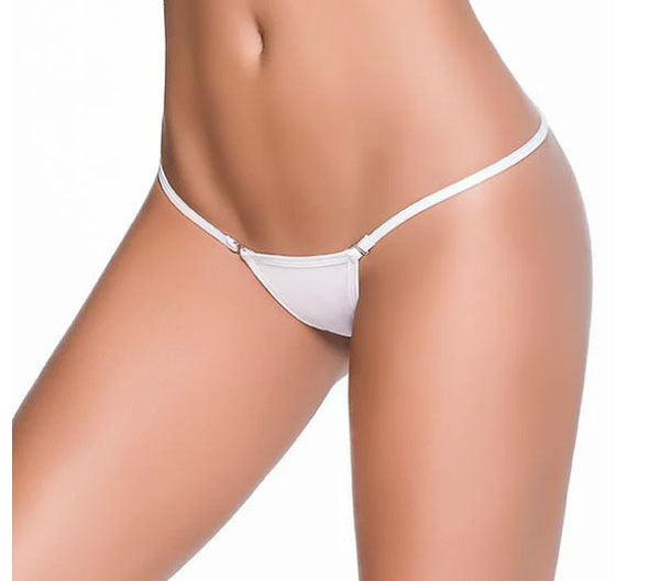 "Hip Hugging Clip Y-Back Thong - Small/medium - White GE-1092WHTSM"