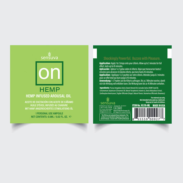 On Hemp Arousal Oil Single Use Ampoule 0.05ml Packet