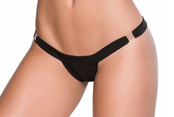 "Low v Clip on Thong - Small/medium - Black GE-1090BLKSM"