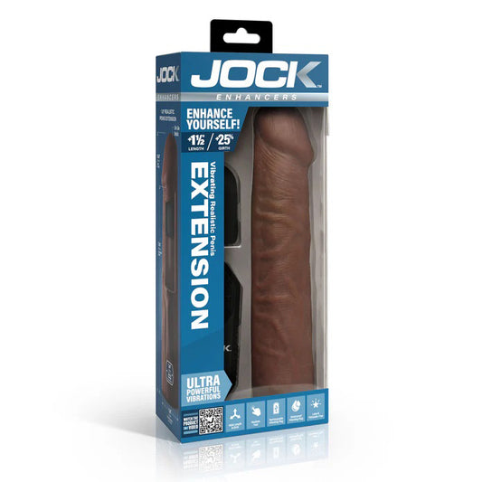 Jock Vibrating Penis Extension with Remote - Dark